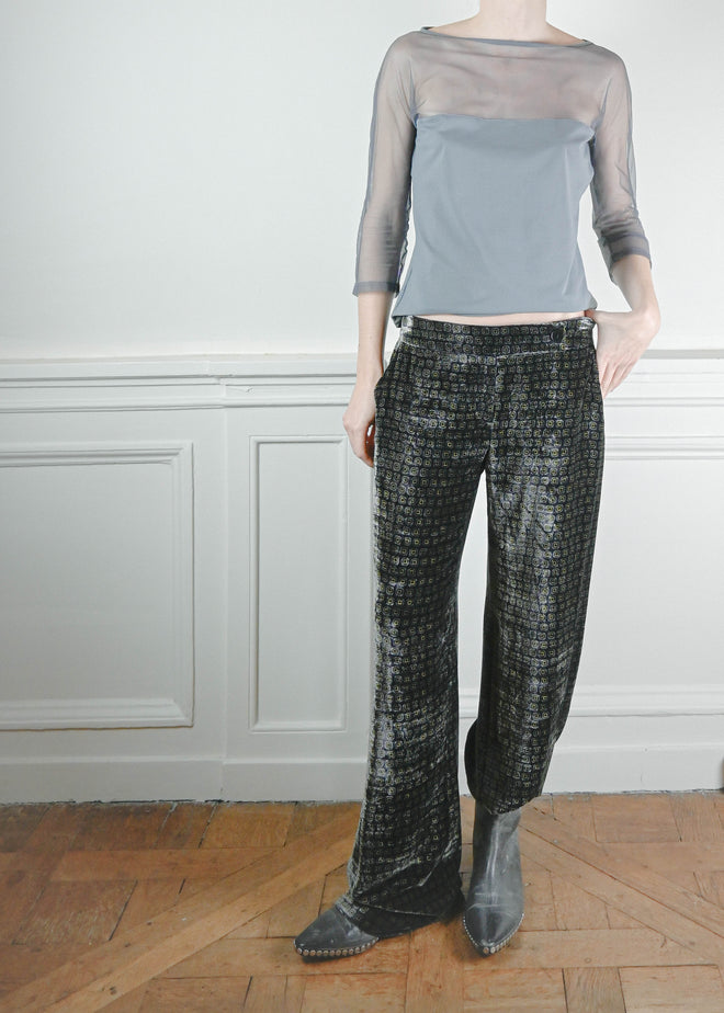 TURN PARIS, Vintage Mesh half top in deep grey