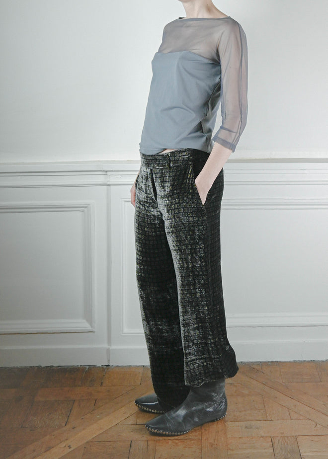 TURN PARIS, Vintage Mesh half top in deep grey