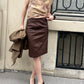 RALPH LAUREN LEATHER SKIRT