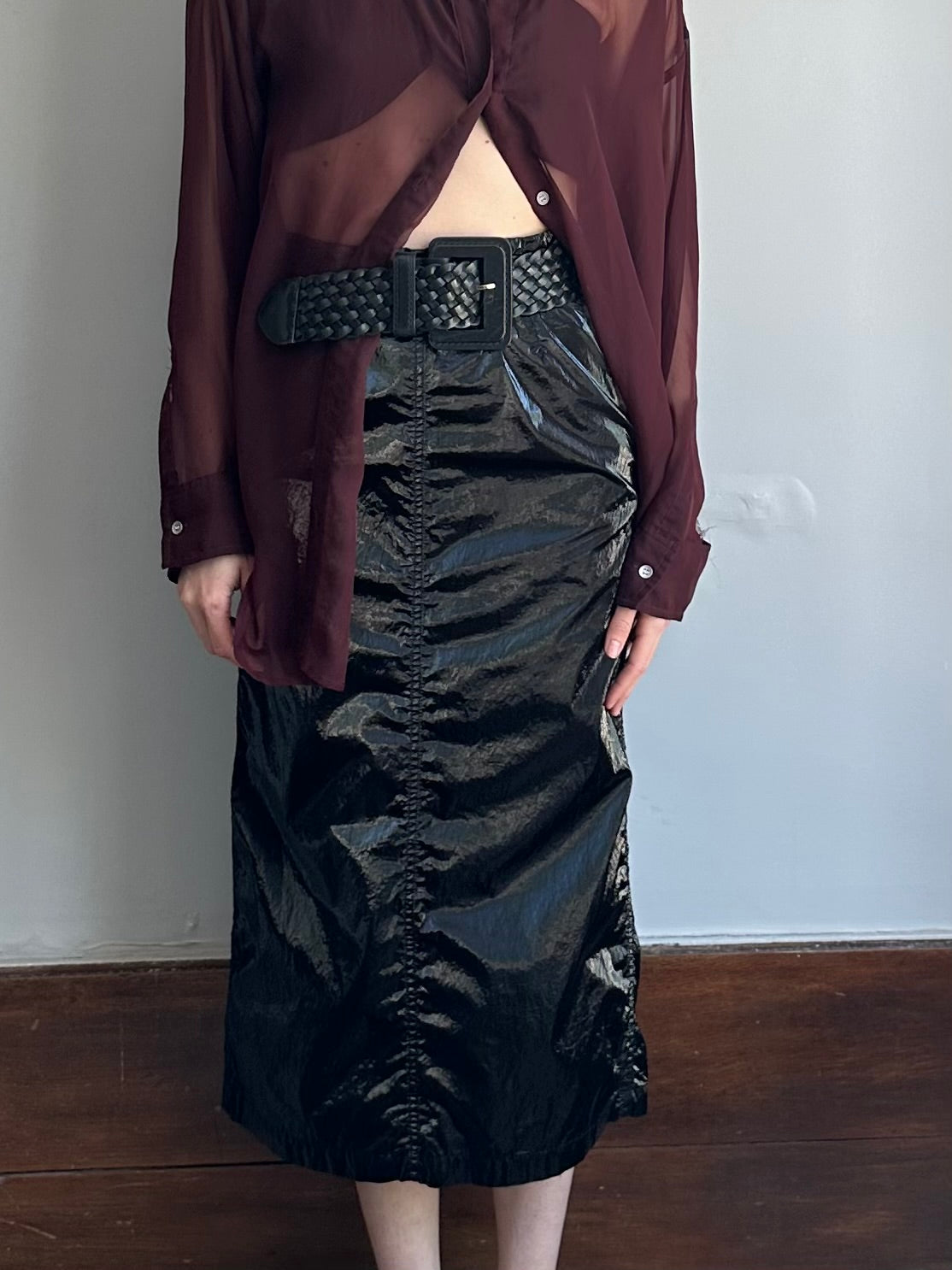 DRIES VAN NOTEN VINYL SKIRT