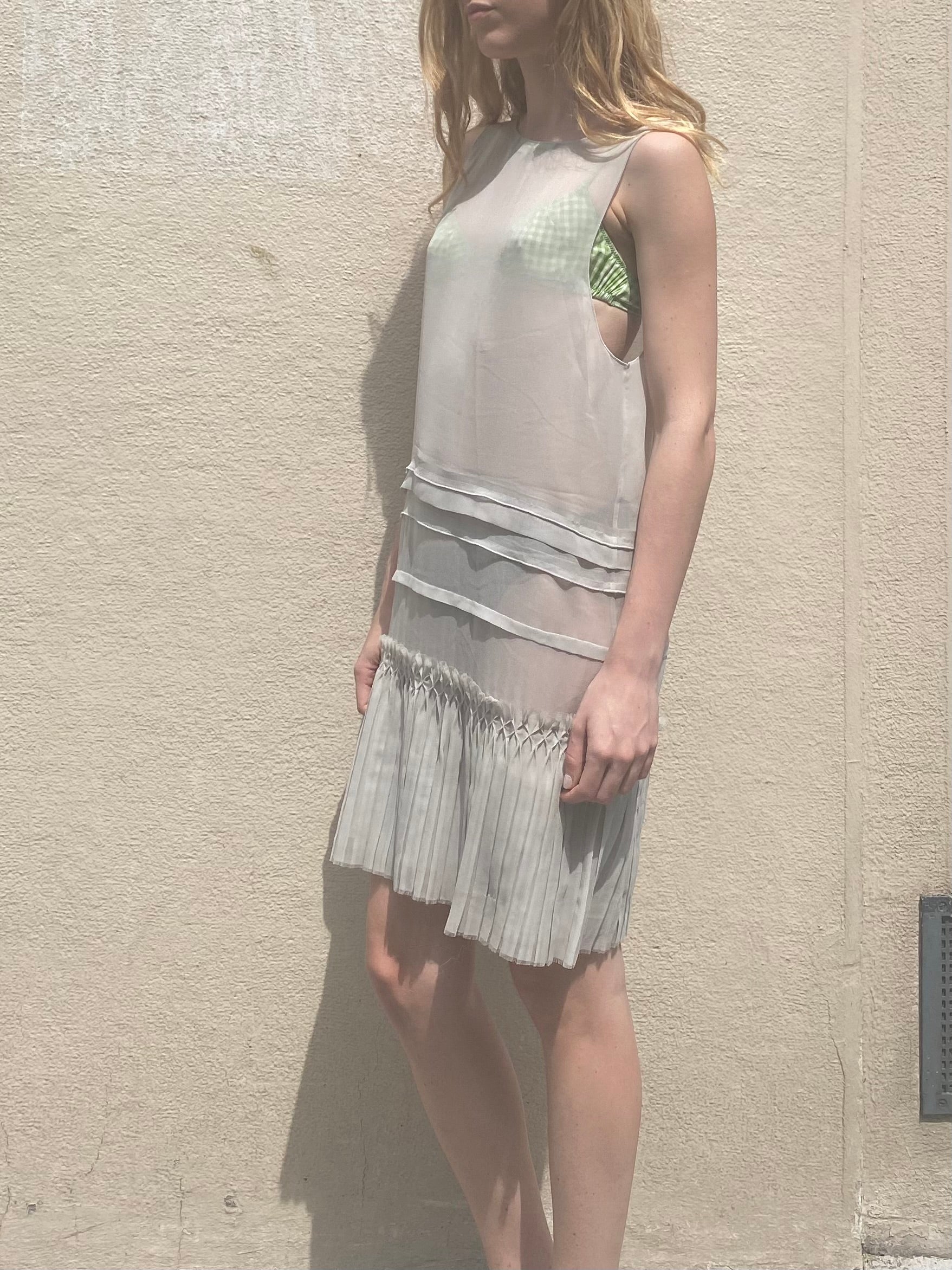 BARBARA BUI TRANSPARENT GREY DRESS