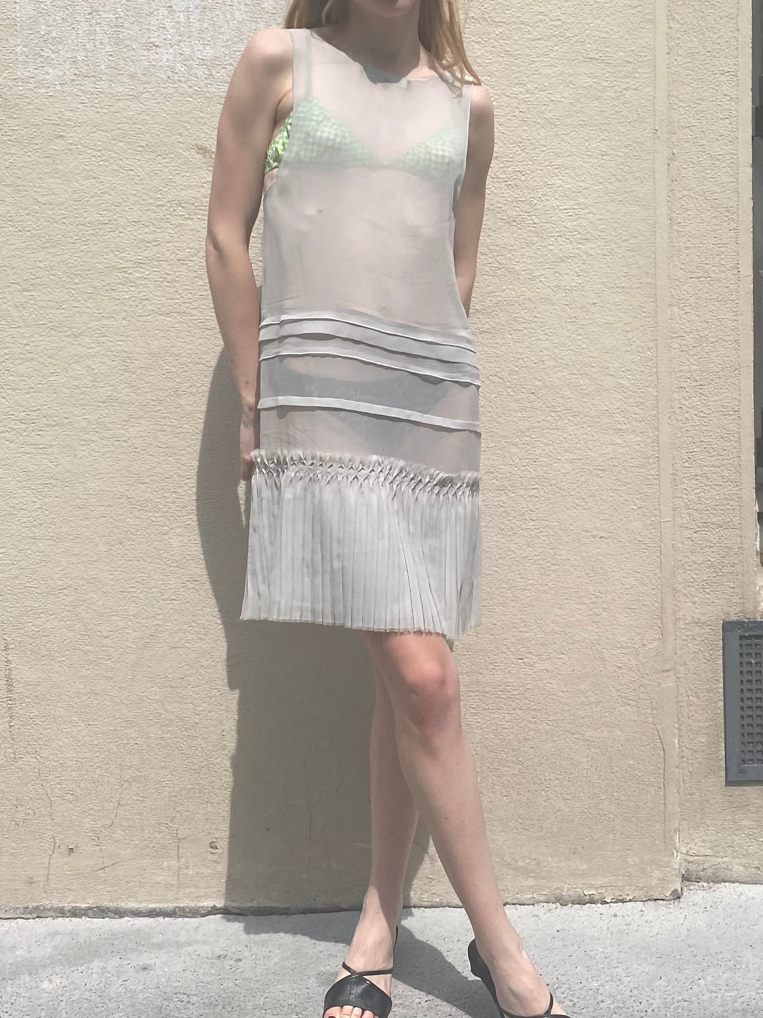 BARBARA BUI TRANSPARENT GREY DRESS