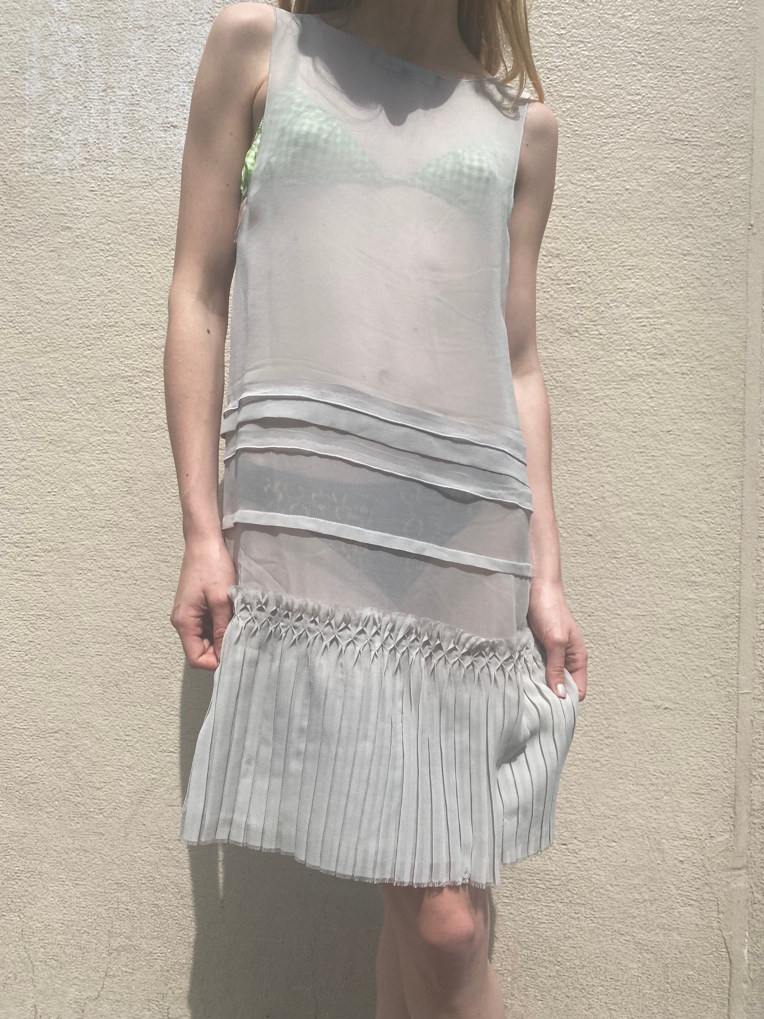 BARBARA BUI TRANSPARENT GREY DRESS