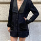 CHANEL TWEED BLAZER WITH SILK NECKLINE