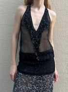 BARBARA BUI SILK SEQUIN TOP