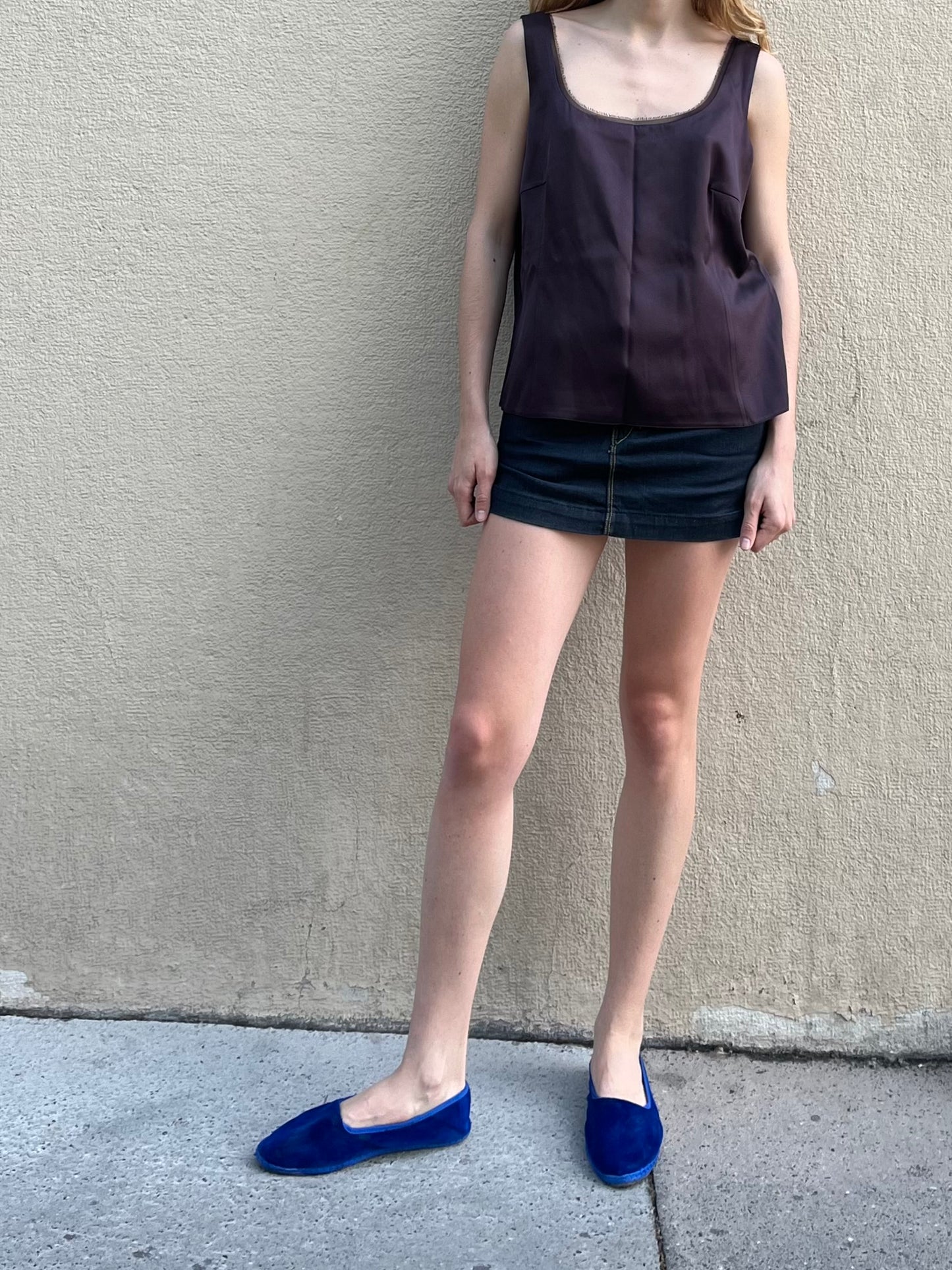 AKRIS PURPLE SILK TOP