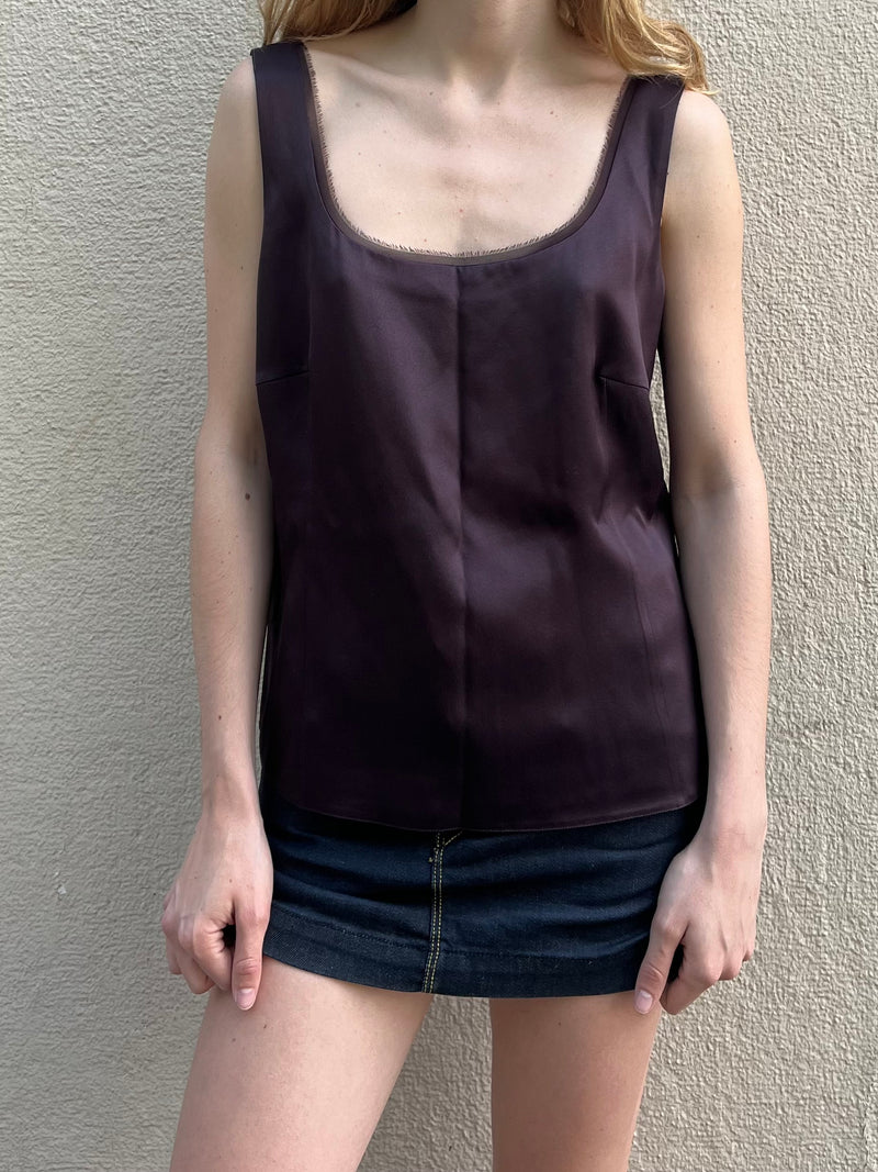 AKRIS PURPLE SILK TOP