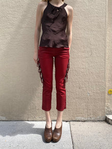 ISABEL MARANT FRINGED CAPRI PANTS