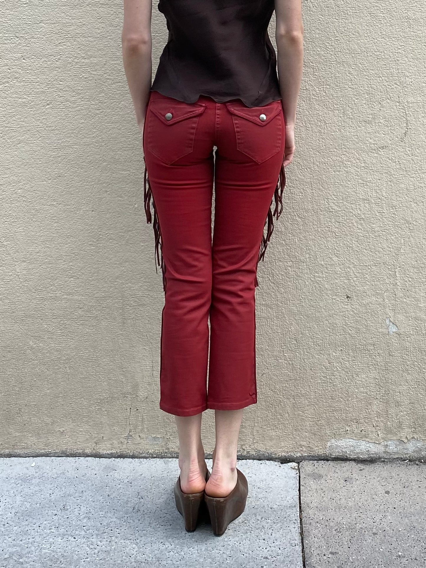 ISABEL MARANT FRINGED CAPRI PANTS