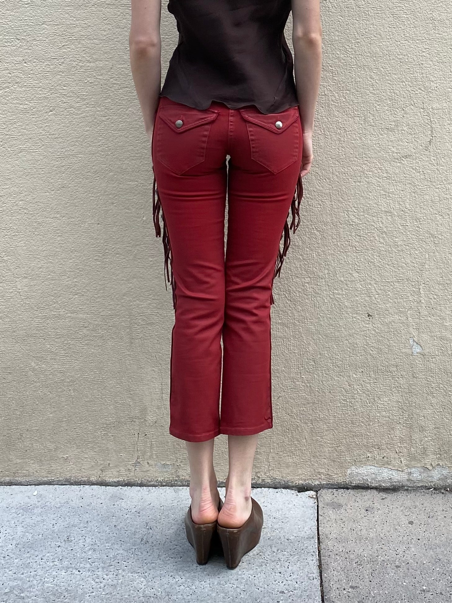 ISABEL MARANT FRINGED CAPRI PANTS