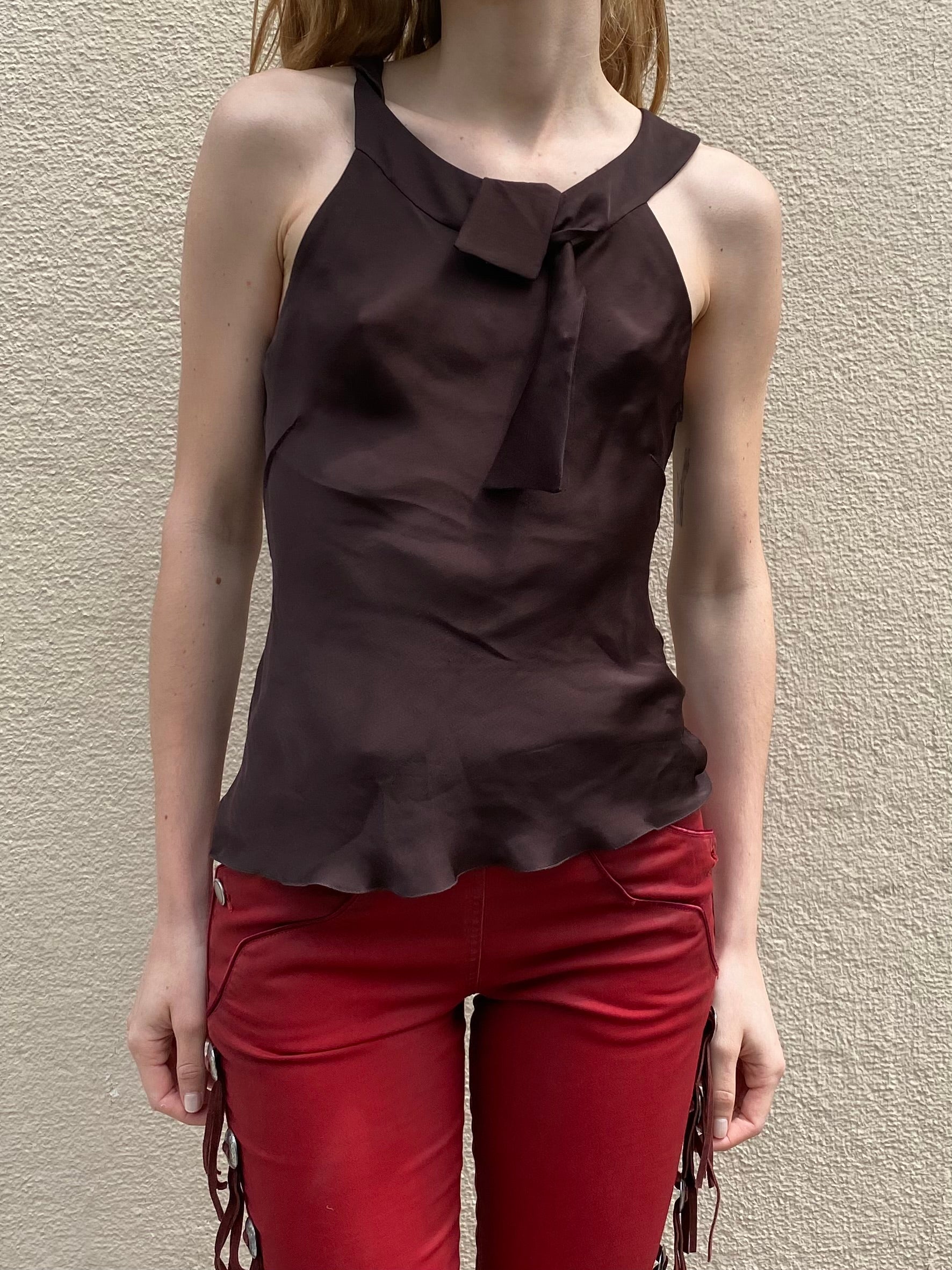 SONIA RYKIEL CHOCOLATE SILK TOP