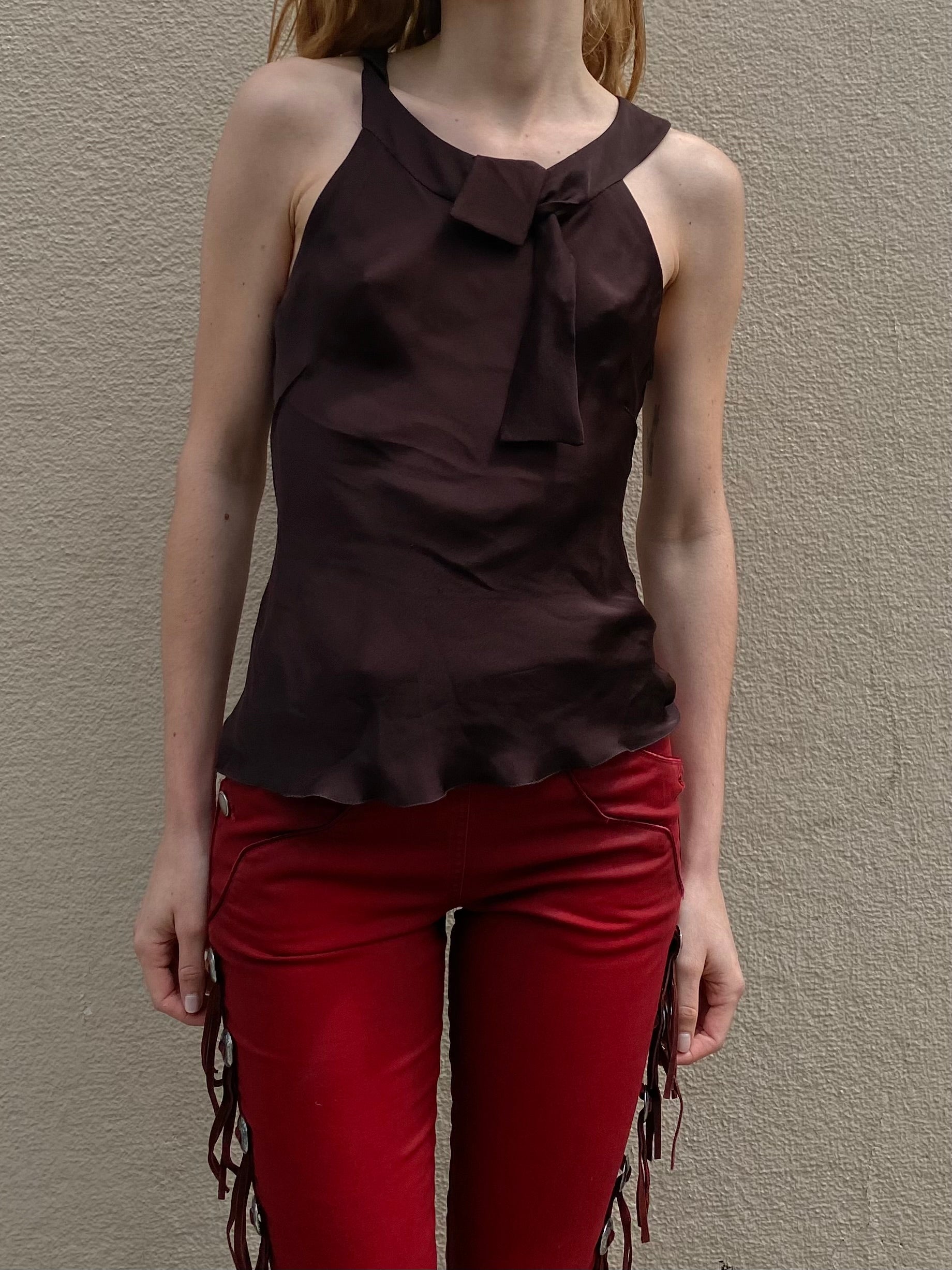 SONIA RYKIEL CHOCOLATE SILK TOP