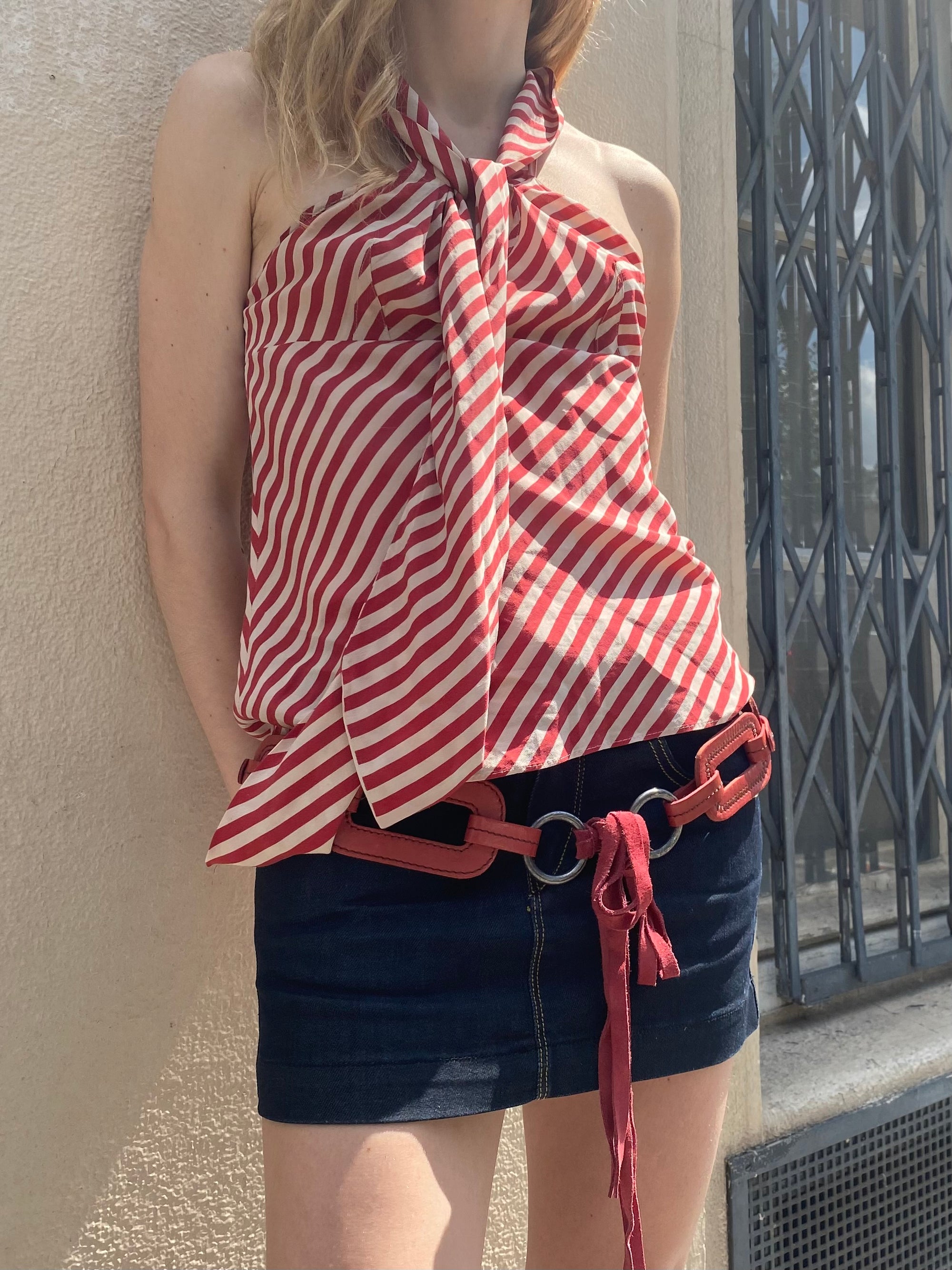 SONIA RYKIEL STRIPED SILK TOP