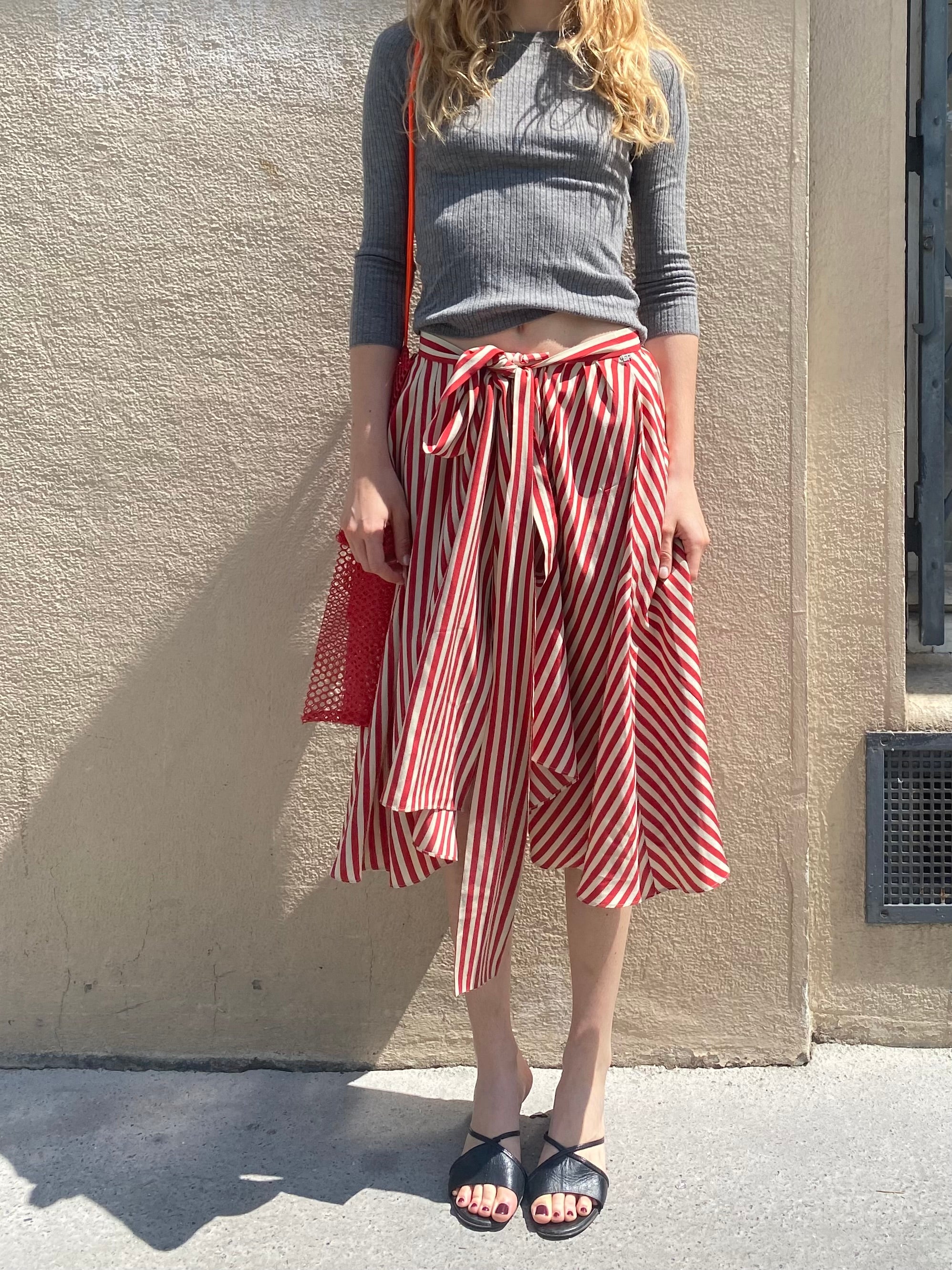 SONIA RYKIEL STRIPED WRAP SKIRT