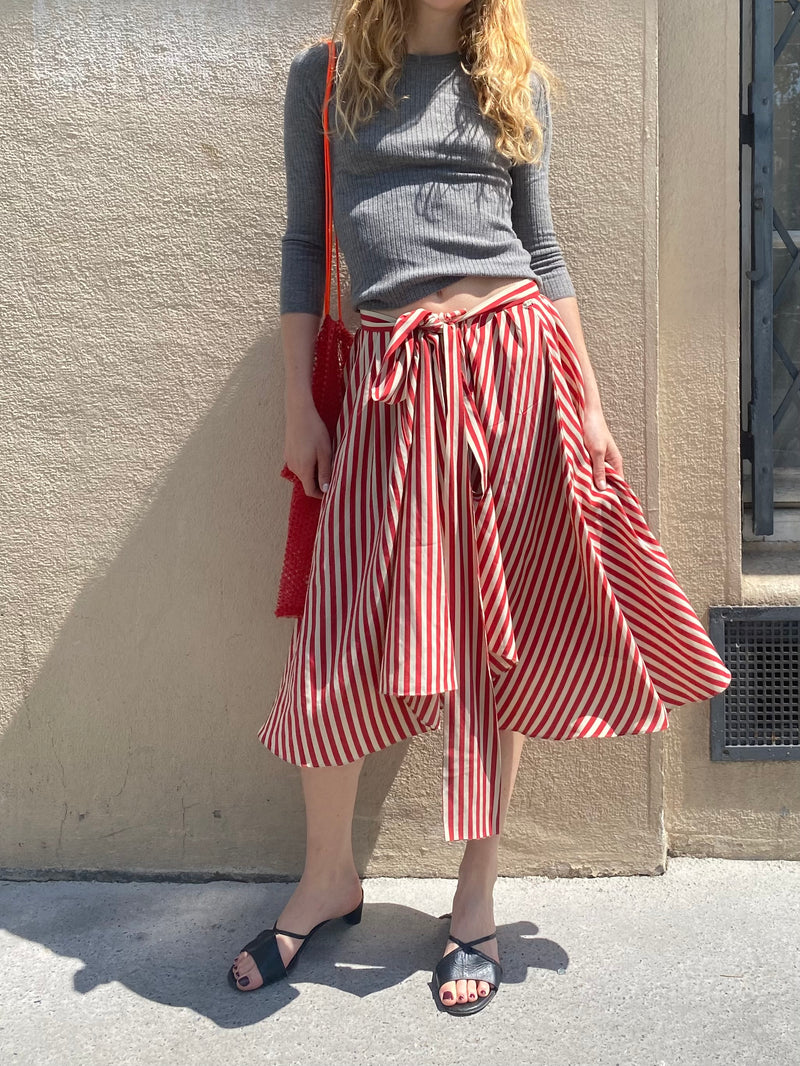 SONIA RYKIEL STRIPED WRAP SKIRT