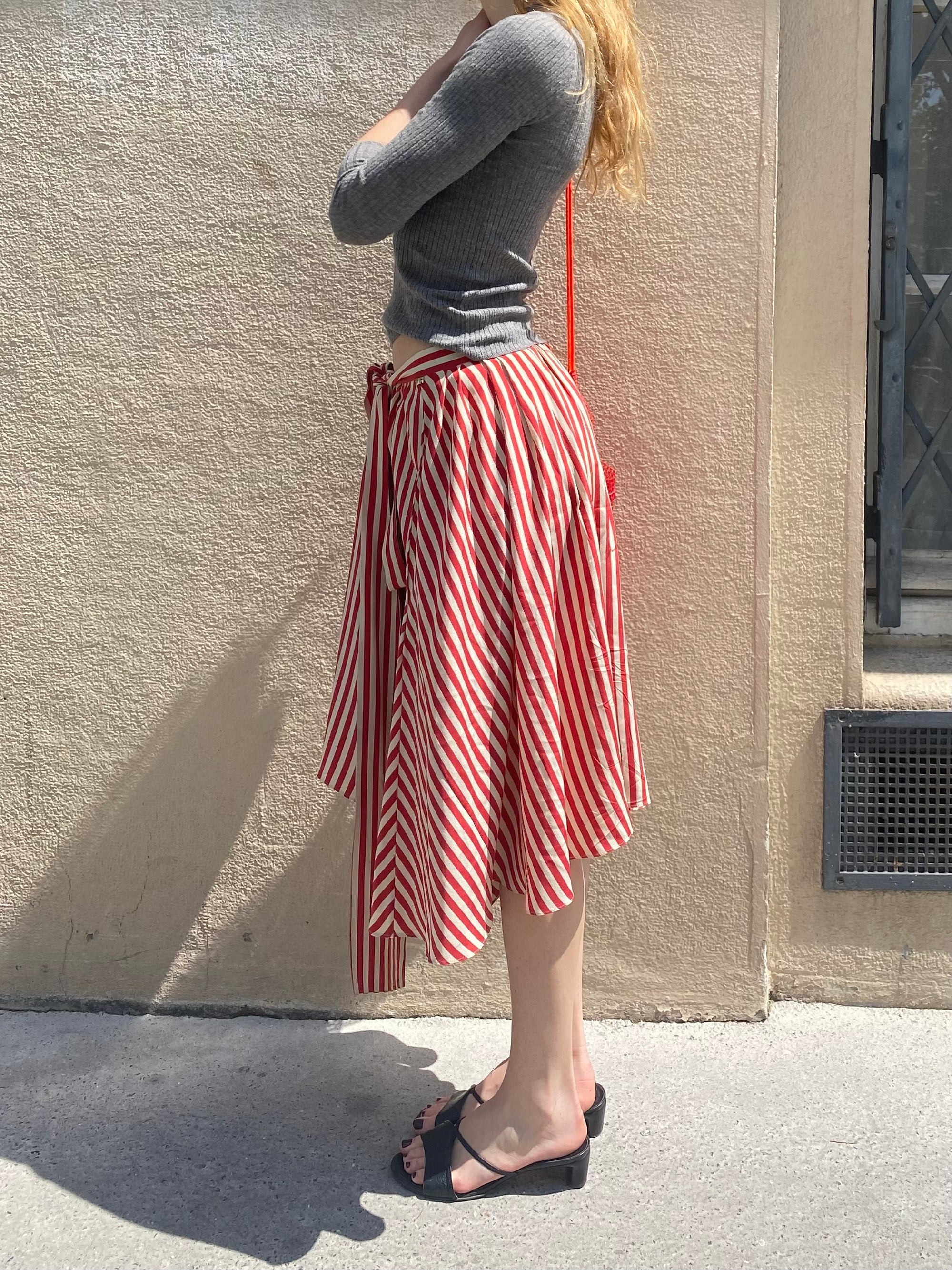 SONIA RYKIEL STRIPED WRAP SKIRT