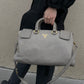 PRADA LIGHT GREY LEATHER BAG