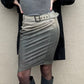 PAOLA FRANI LEATHER SKIRT 2000s