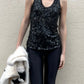 SISLEY BLACK SEQUIN TOP