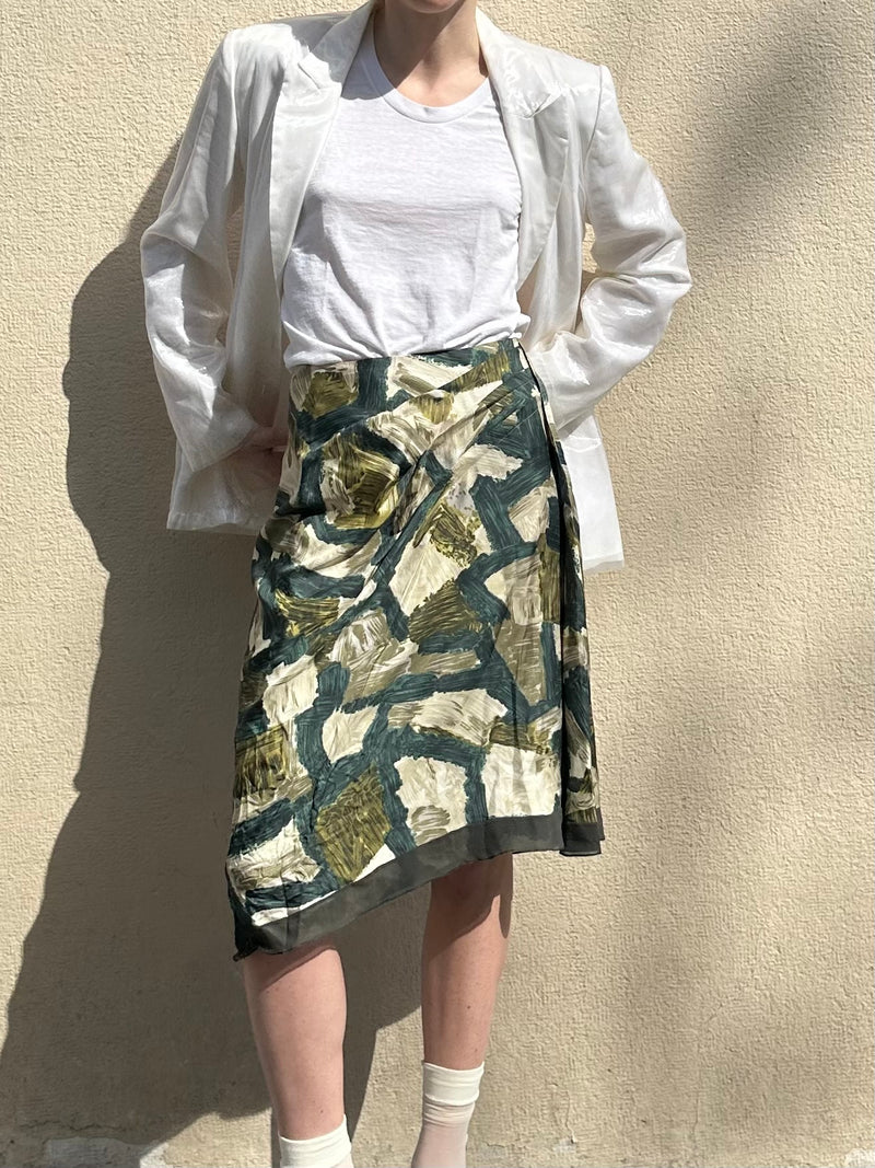 MAX MARA PATTERNED SILK SKIRT