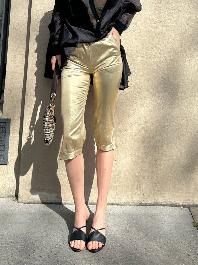 AGNES B SILK GOLD CAPRIS