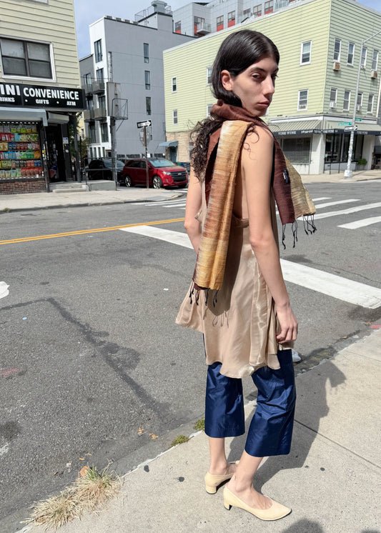 Raw silk scarf