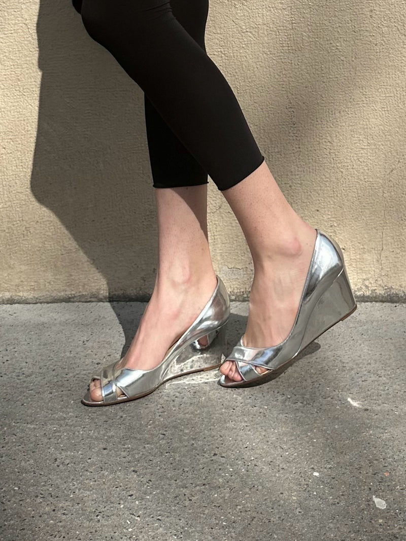 LOUBOUTIN SILVER HEELS