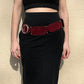 ANNA MOLINARI SUEDE BURGUNDY BELT