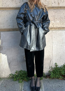 GENNY LEATHER TRENCH JACKET