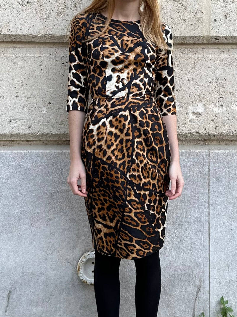 SAINT LAURENT 1970s LEOPARD DRESS