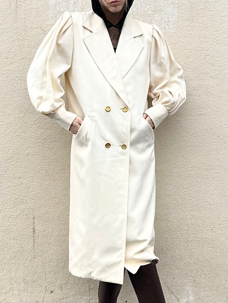 GIVENCHY CREAM COAT 1980s