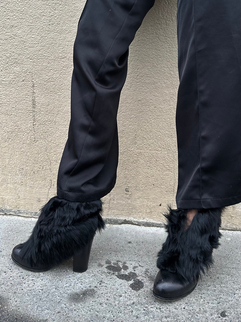 SALVATORE FUR BLACK BOOTS