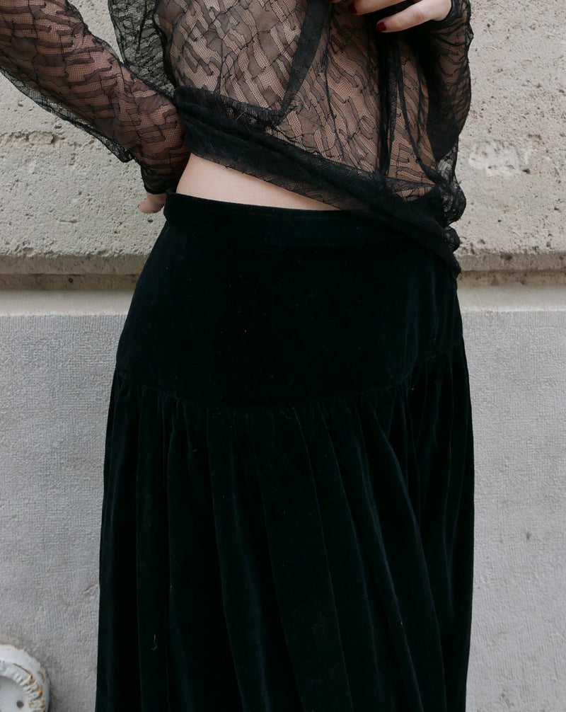 SAINT LAURENT VELVET SKIRT