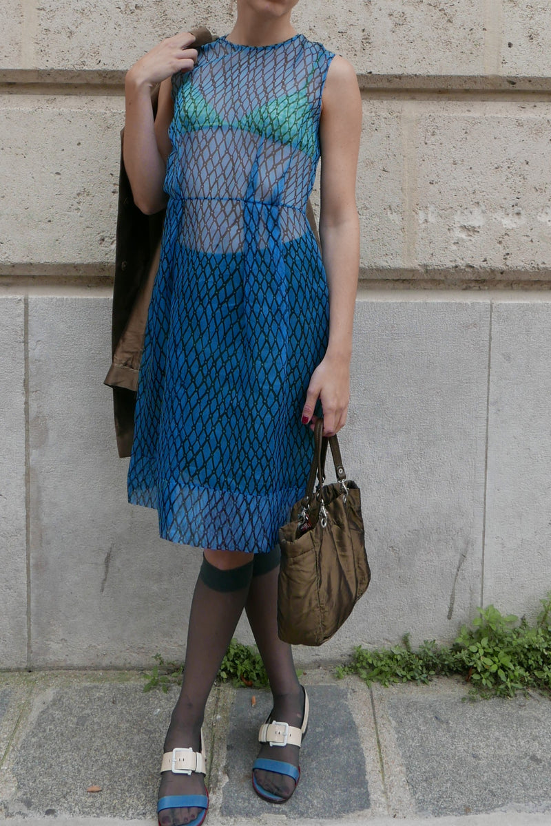 MARNI SHEER BLUE DRESS